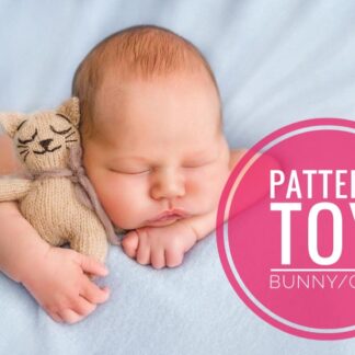 Knitted Cat and Bunny Toy Pattern: Flat or Round (PDF)