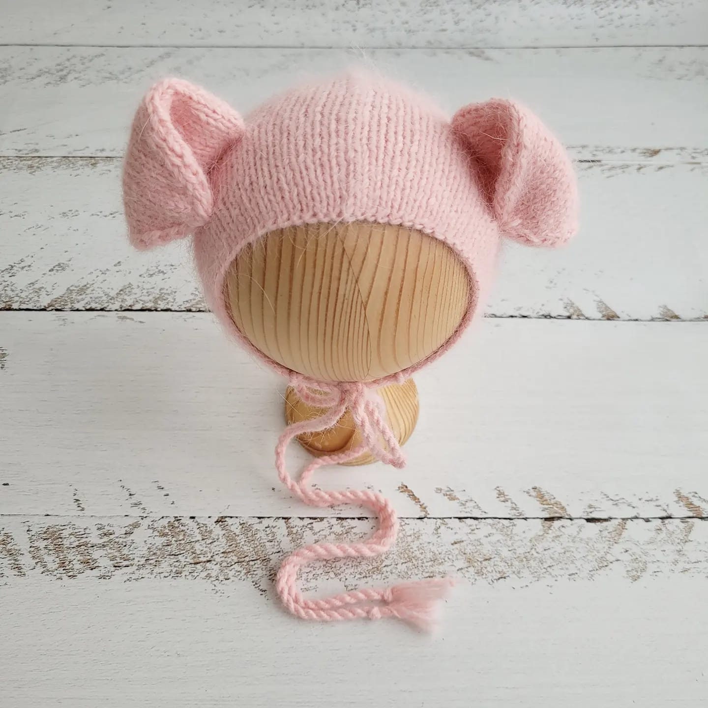 Pig Newborn Knitting Bonnet Pattern: Animal Hat Tutorial (PDF) - Image 2