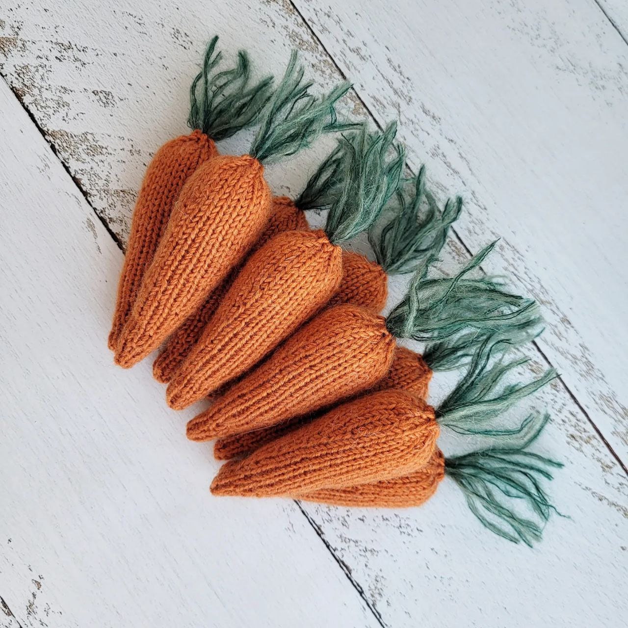 Knitted Carrot photo props. Knitted vegetables. Easter. - Image 2