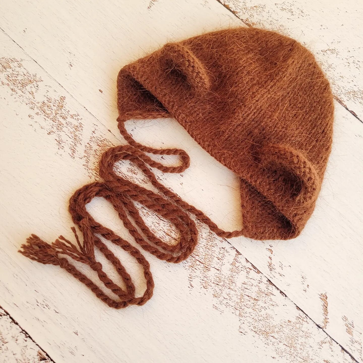 Teddy Bear bonnet, romper, wrap, toy. Brown bear outfit. Newborn photo props - Image 3
