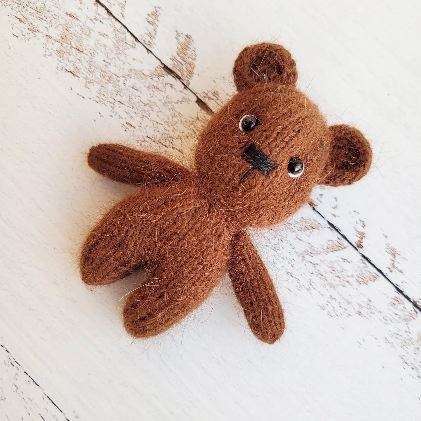 Teddy Bear bonnet, romper, wrap, toy. Brown bear outfit. Newborn photo props - Image 5