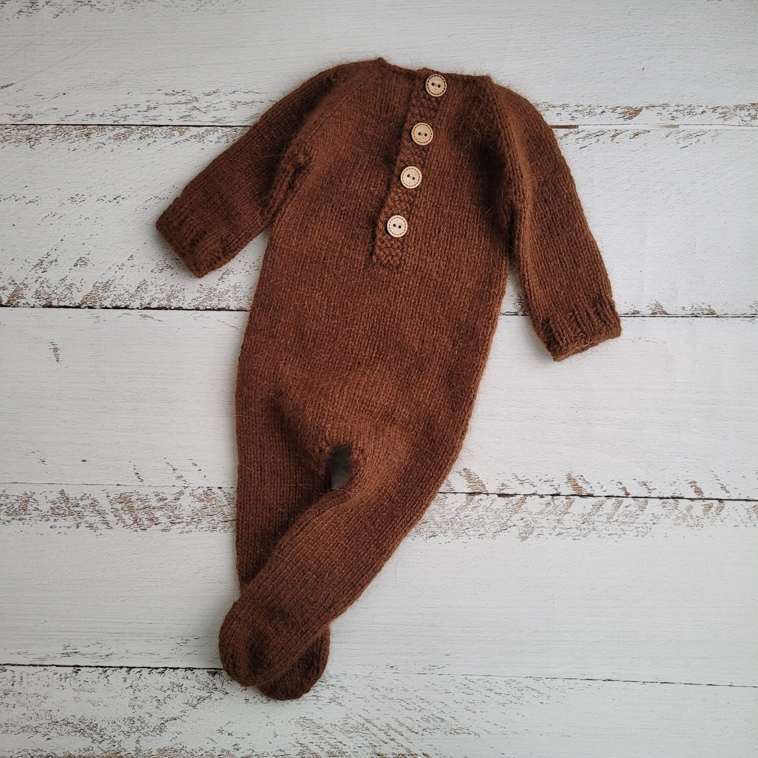 Teddy Bear bonnet, romper, wrap, toy. Brown bear outfit. Newborn photo props - Image 6