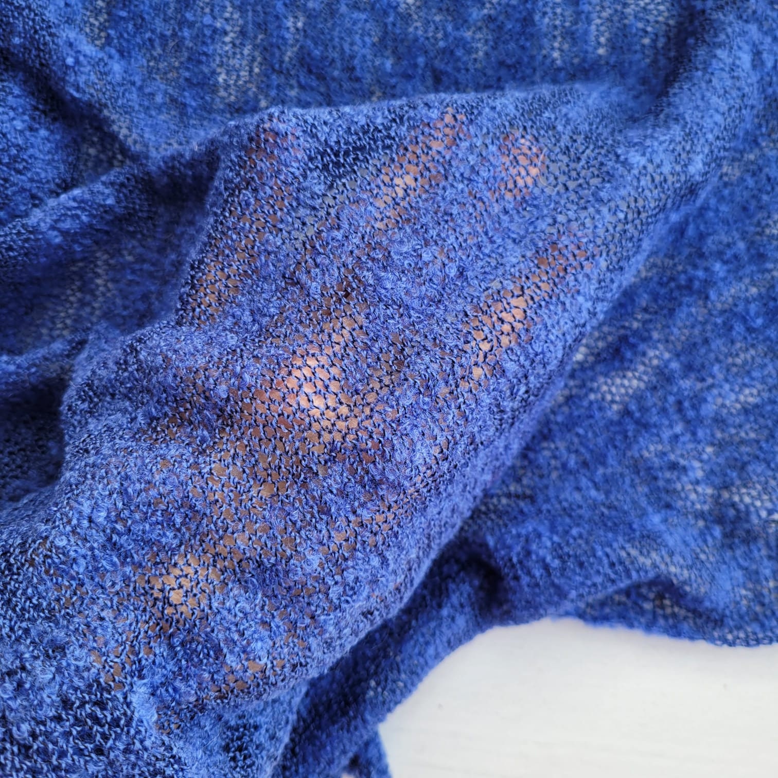 Newborn Knitted Wrap annd Bonnet, Boy girl photo props. Textured boucle wraps - Image 6