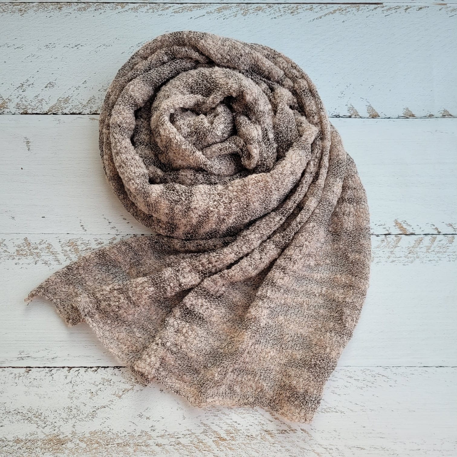 Newborn Knitted Wrap annd Bonnet, Boy girl photo props. Textured boucle wraps - Image 5