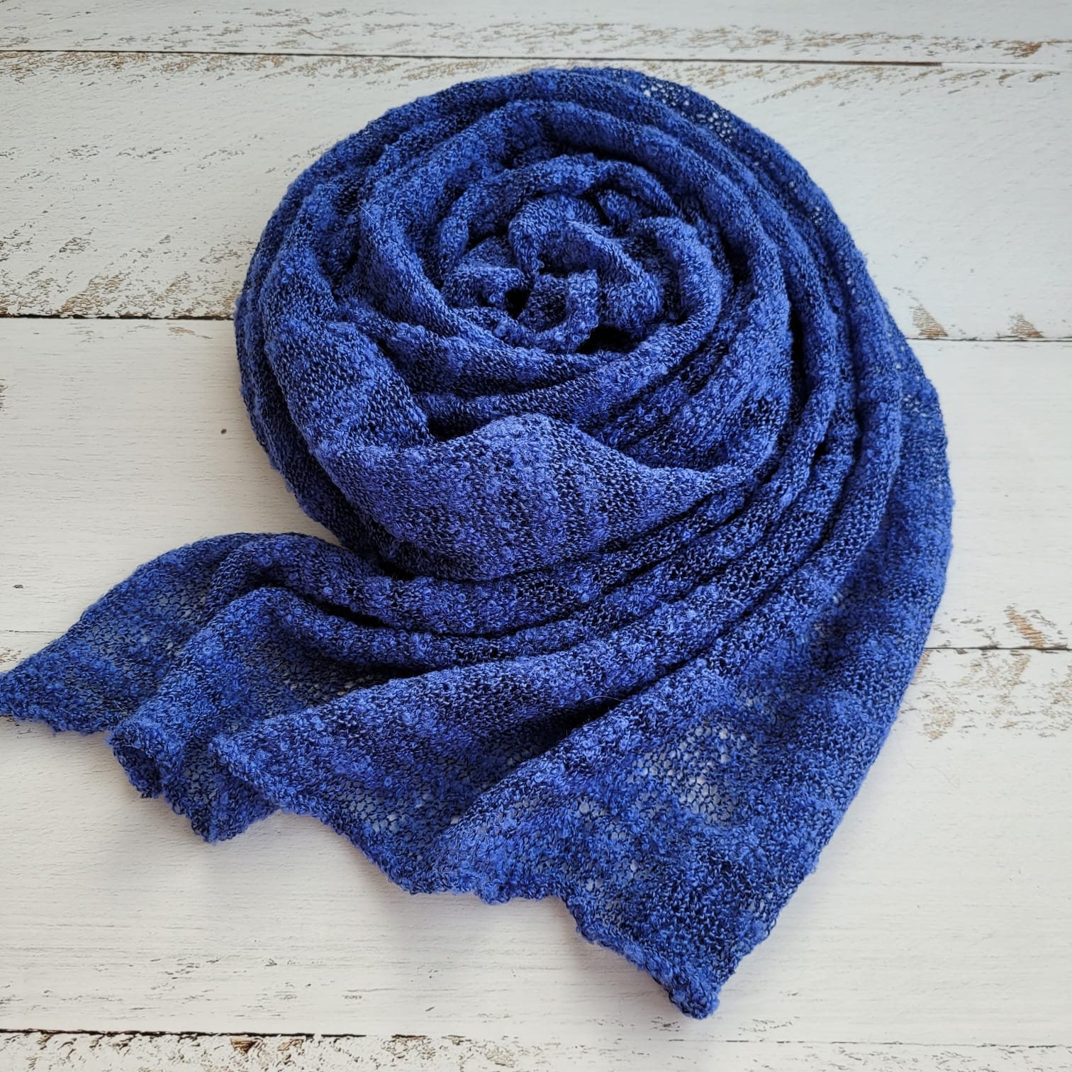 Newborn Knitted Wrap annd Bonnet, Boy girl photo props. Textured boucle wraps - Image 8