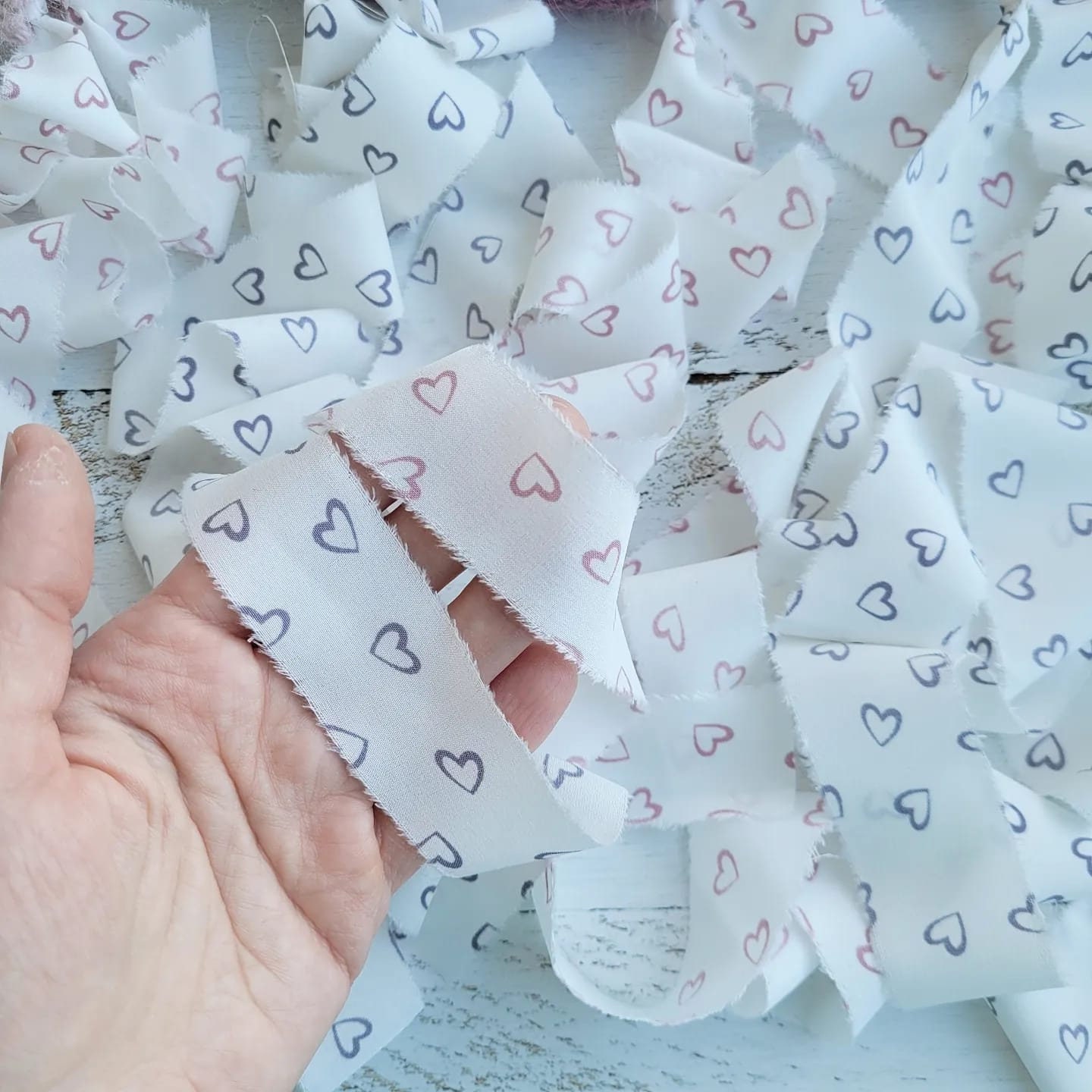 Bonnet with ribbons hears. Newborn photo props. Valentine's Day - Image 2