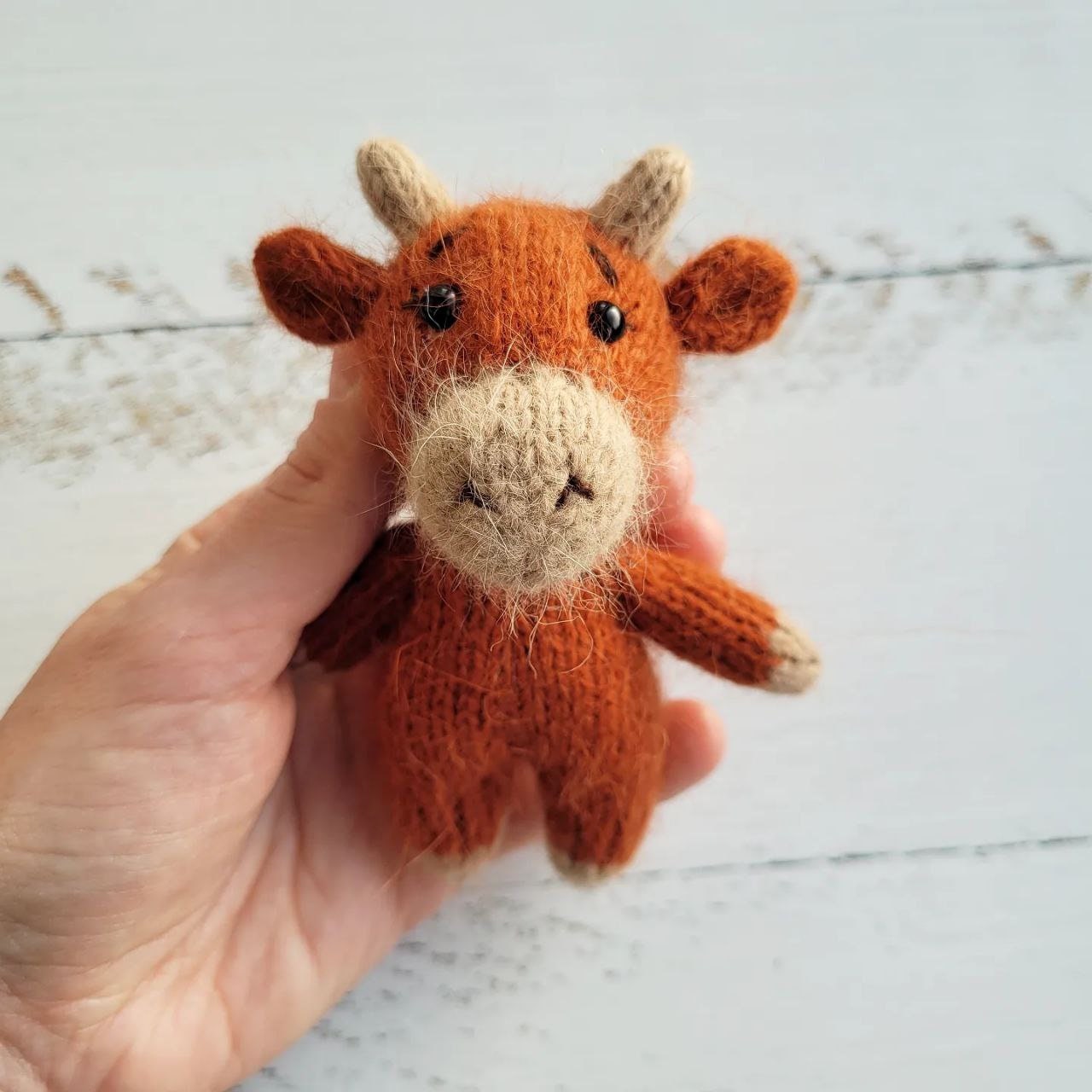 Newborn Cow Photo Prop Set: Knit Bonnet, Romper, Wrap & Toy - Image 4