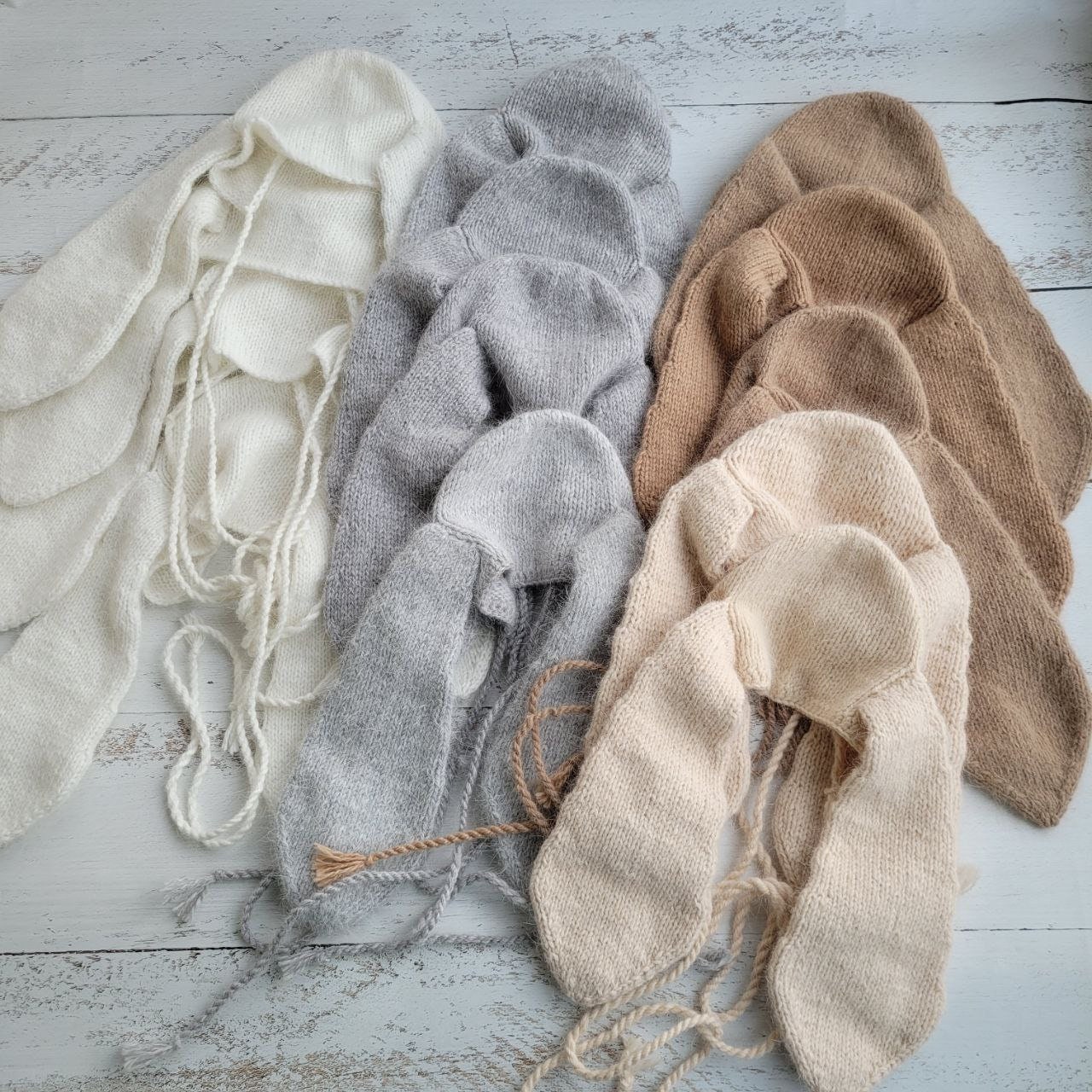 Knitted Bunny Bonnet: Newborn Photo Prop - Image 6