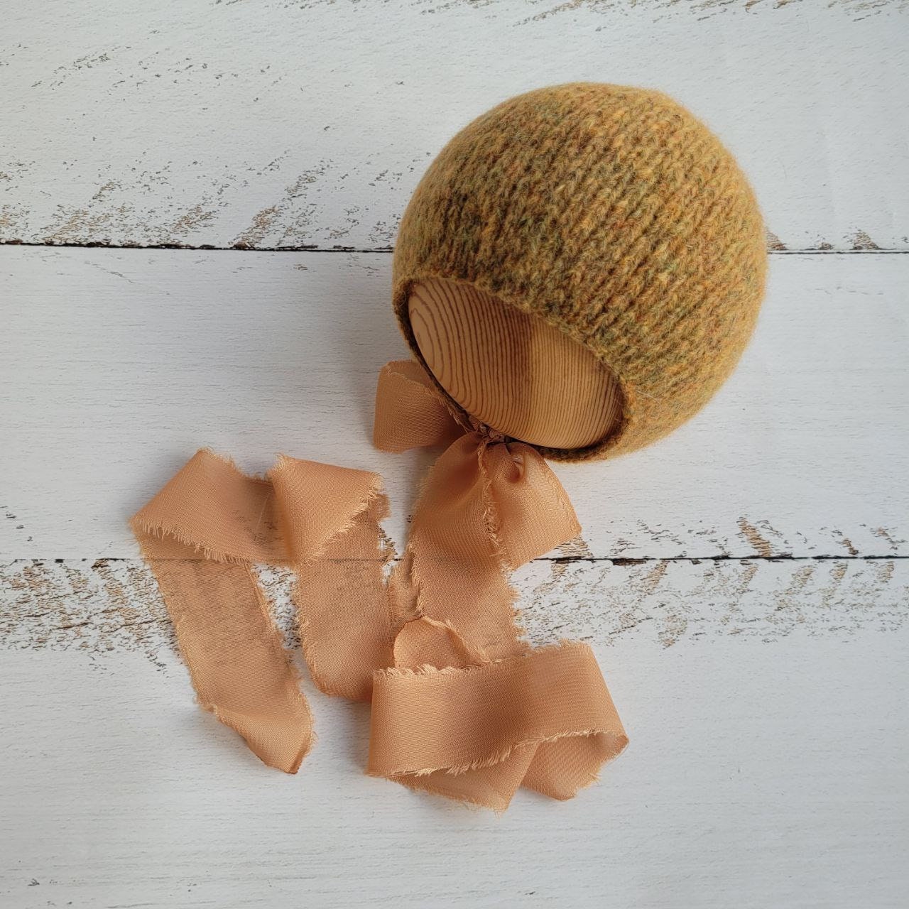 Very soft Newborn Knitted Wrap and Bonnet, Boy girl photo props - Image 2