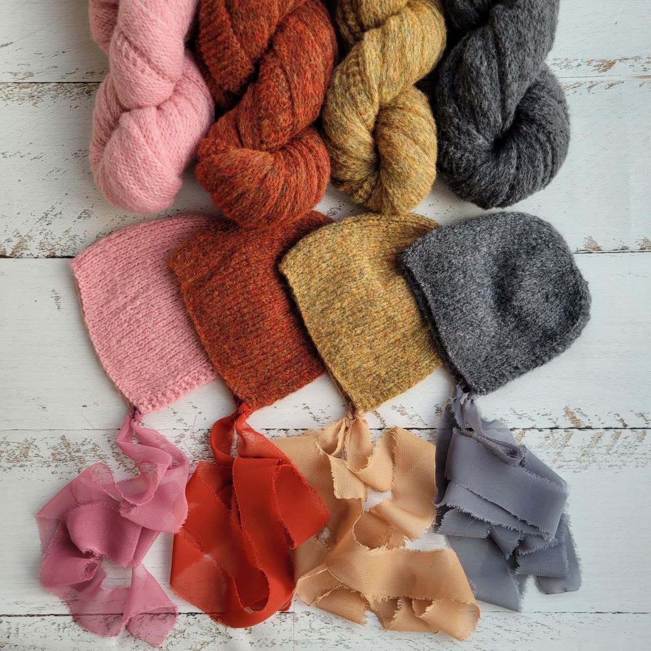 Very soft Newborn Knitted Wrap and Bonnet, Boy girl photo props - Image 7