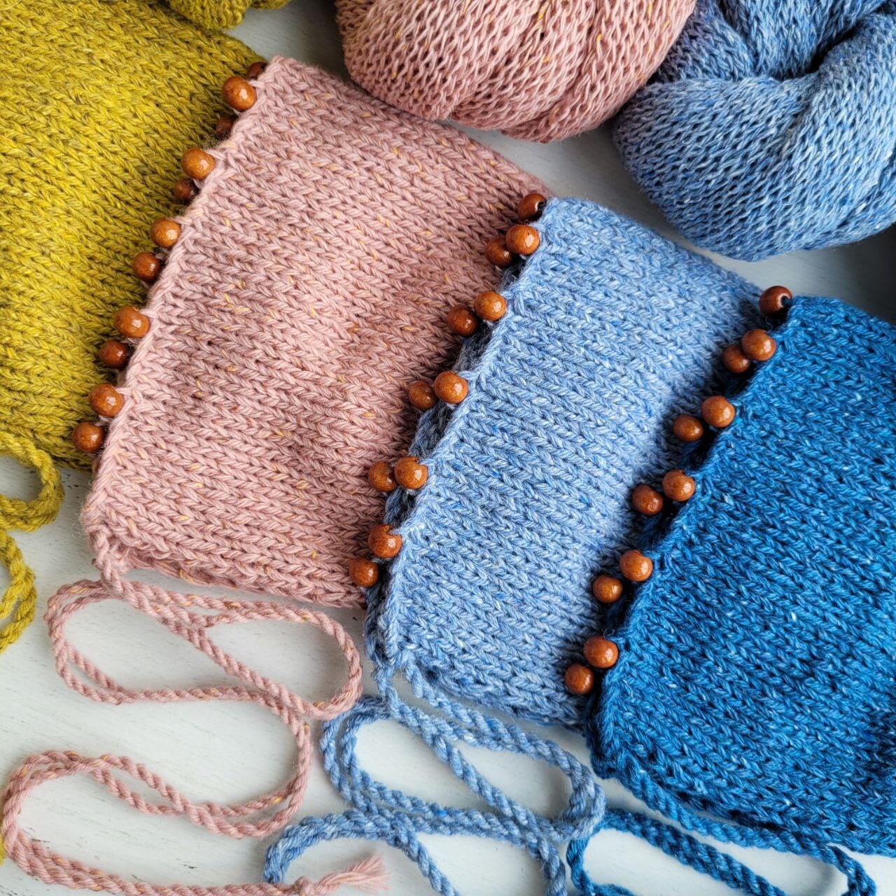 Tweed Newborn Knitted Wrap and Bonnet, Boy girl photo props - Image 10