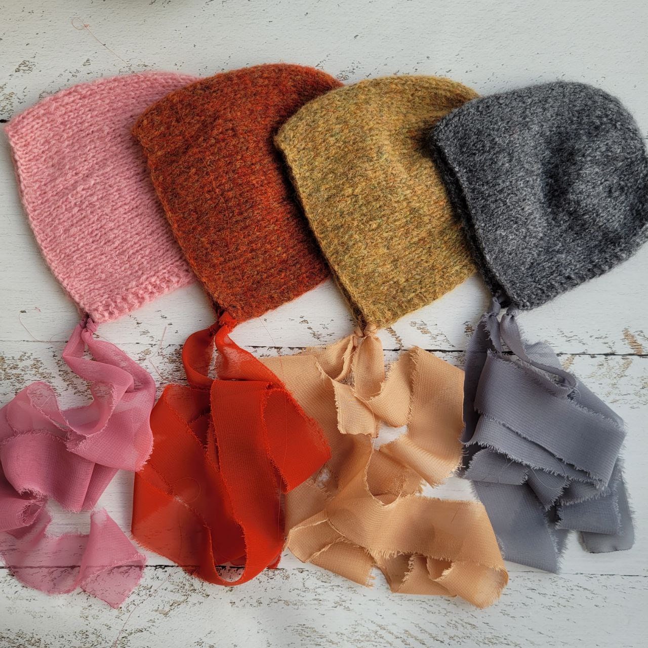 Very soft Newborn Knitted Wrap and Bonnet, Boy girl photo props - Image 6