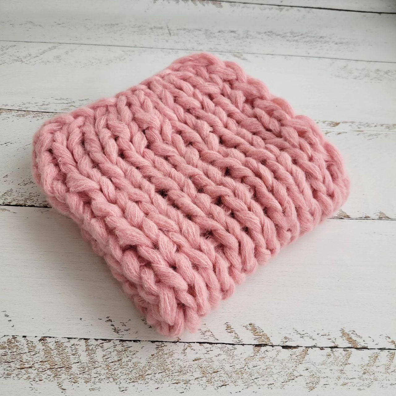Pink Newborn Knitted Wrap, Layer and Bonnet, girl photo props - Image 2
