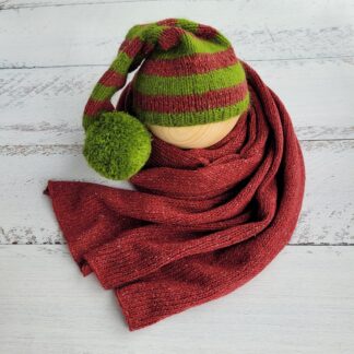 Elf newborn sleepy cap with wrap. Christmas Newborn photo props.