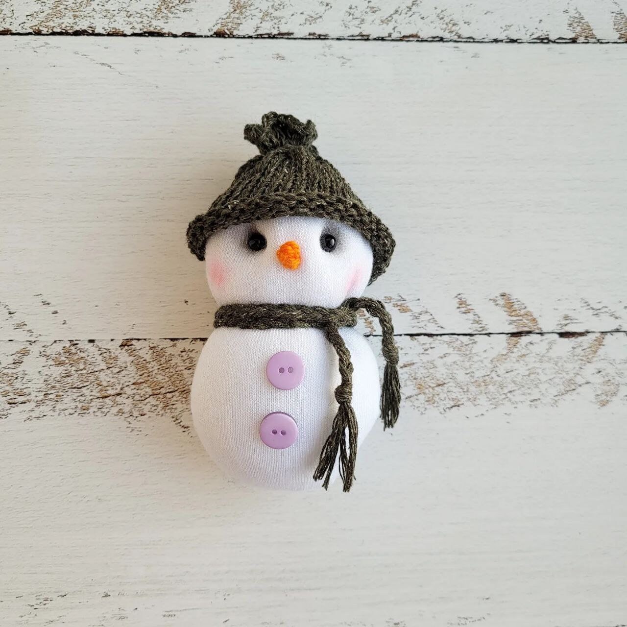 Tiny stuffed snowman/ Newborn photo props - Image 5