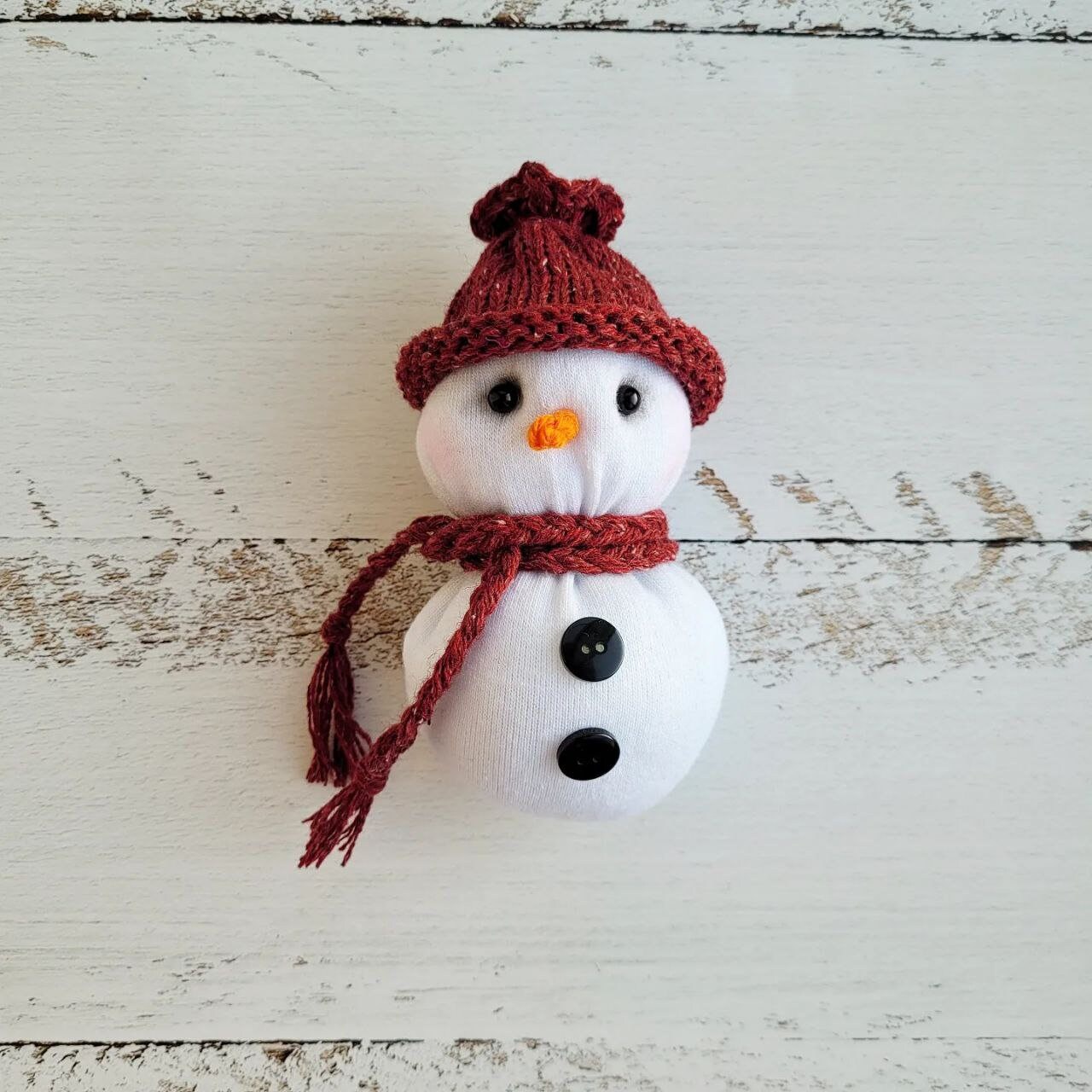 Tiny stuffed snowman/ Newborn photo props - Image 3