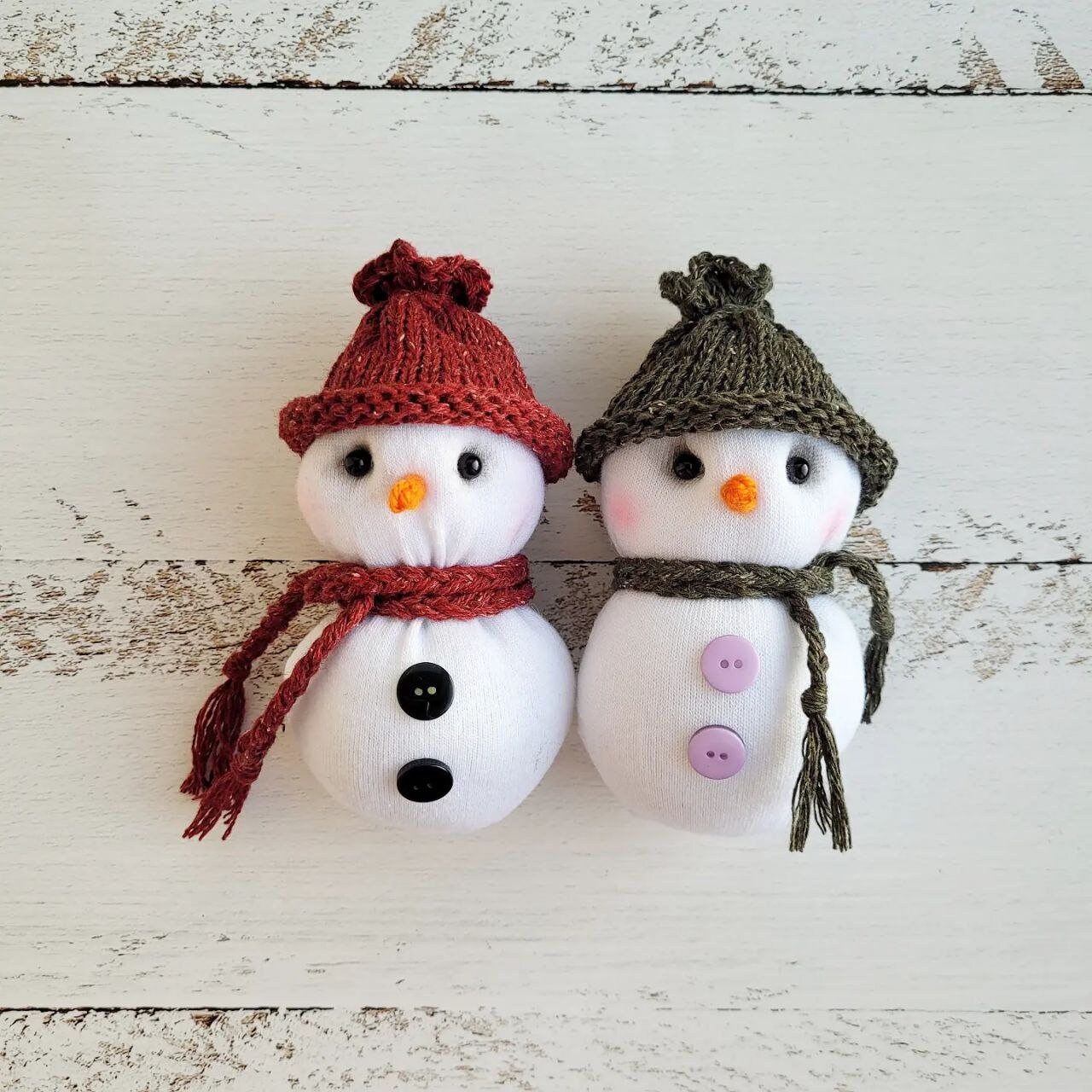 Tiny stuffed snowman/ Newborn photo props - Image 6