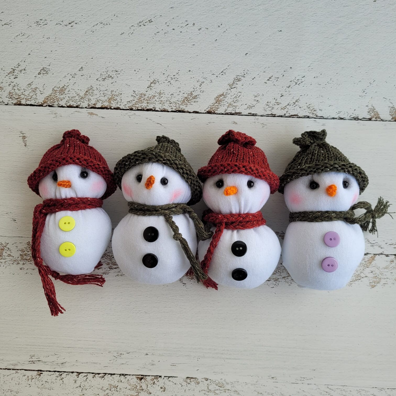 Tiny stuffed snowman/ Newborn photo props - Image 4