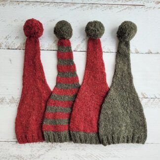 Tweed Red/Green newborn sleepy cap. Newborn photo props.