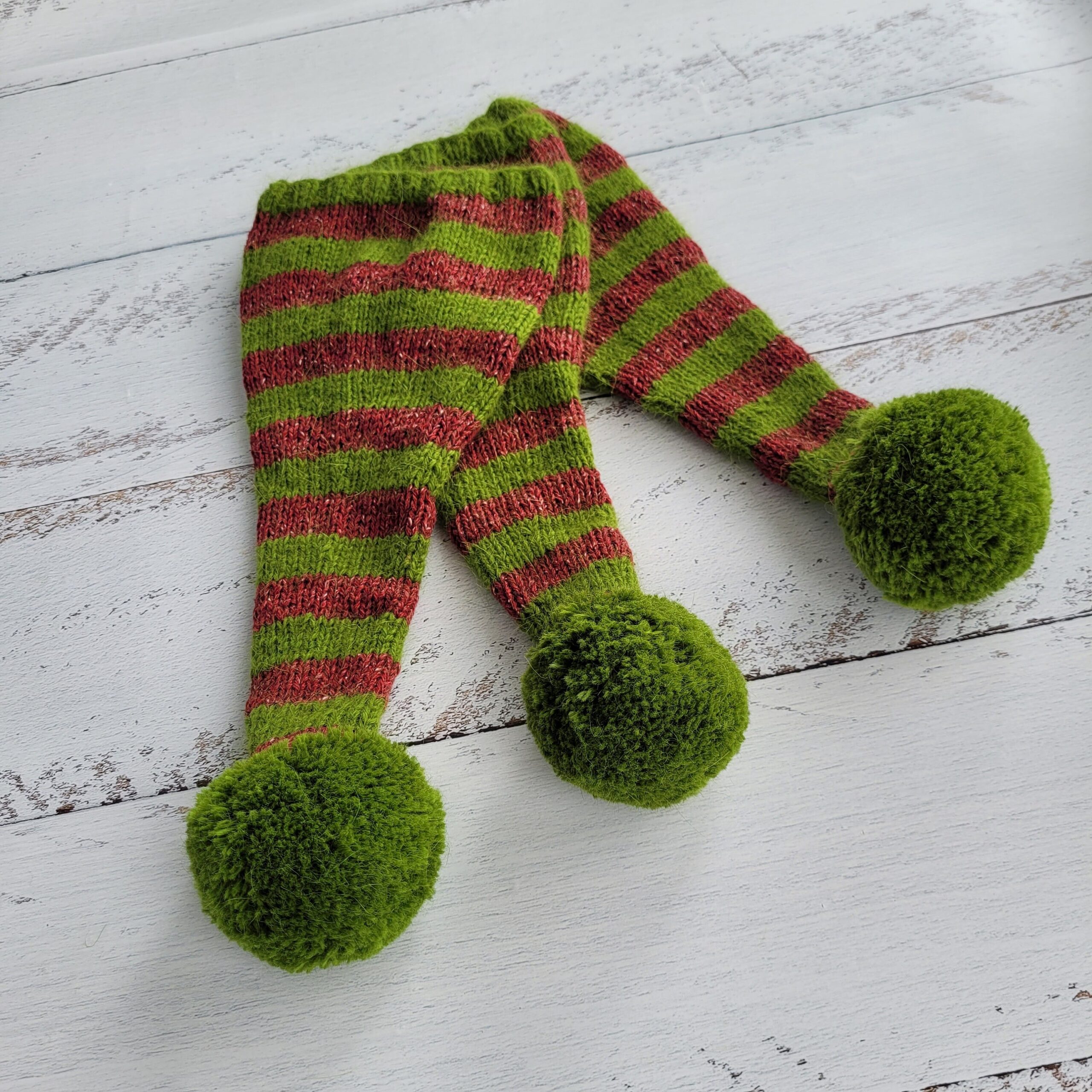 Elf newborn sleepy cap with wrap. Christmas Newborn photo props. - Image 4