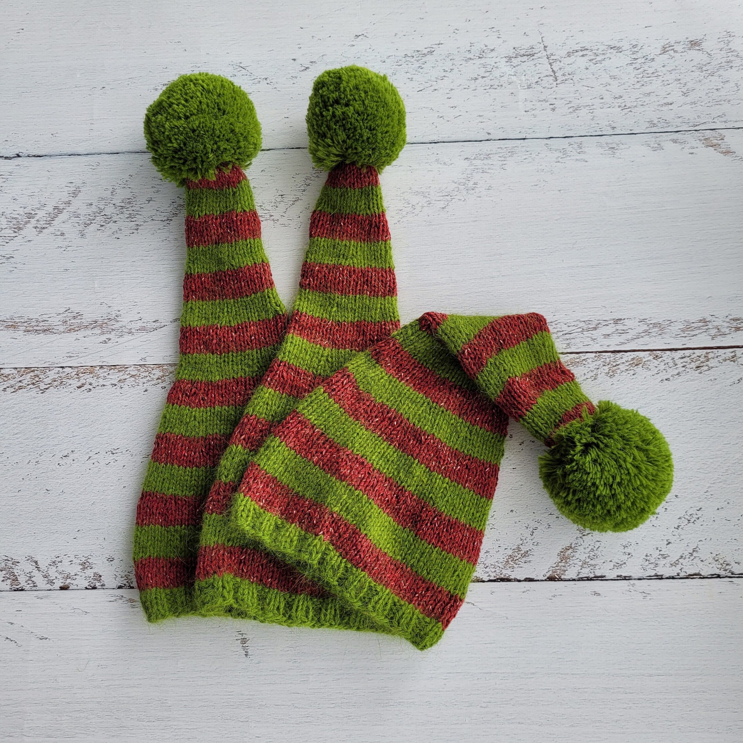 Elf newborn sleepy cap with wrap. Christmas Newborn photo props. - Image 6