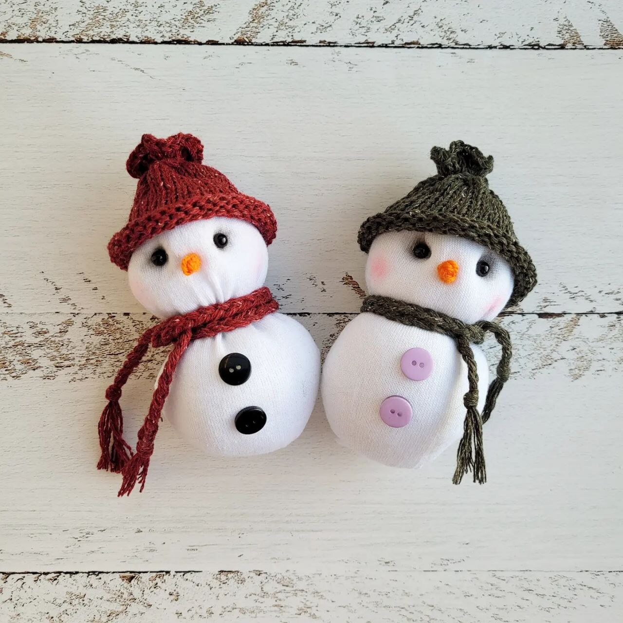 Tiny stuffed snowman/ Newborn photo props - Image 7