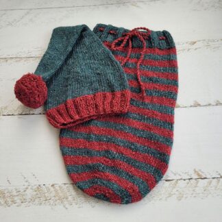 Newborn Elf Outfit: Christmas Photo Props, Baby Hat & Sack