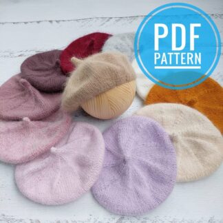 Newborn Beret Knitting Pattern: Angora Bonnet Tutorial (PDF Pattern)