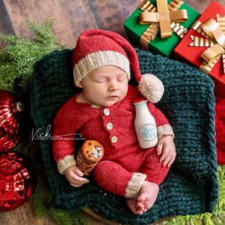 Red newborn sleepy cap/ romper/ sack/ Christmas Newborn photo props.