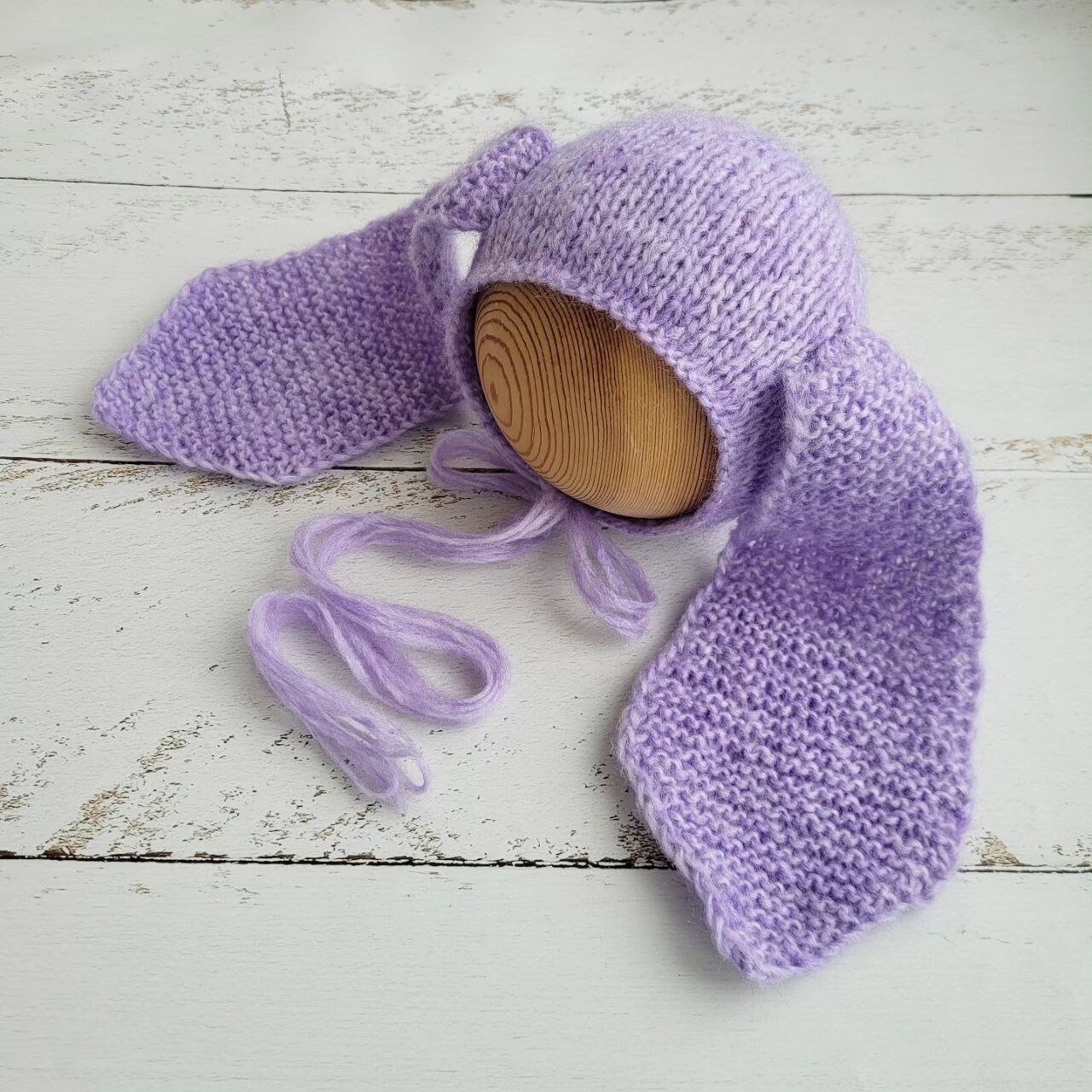 Knitted Bunny Bonnet: Newborn Photo Prop, Rabbit Outfit - Image 4