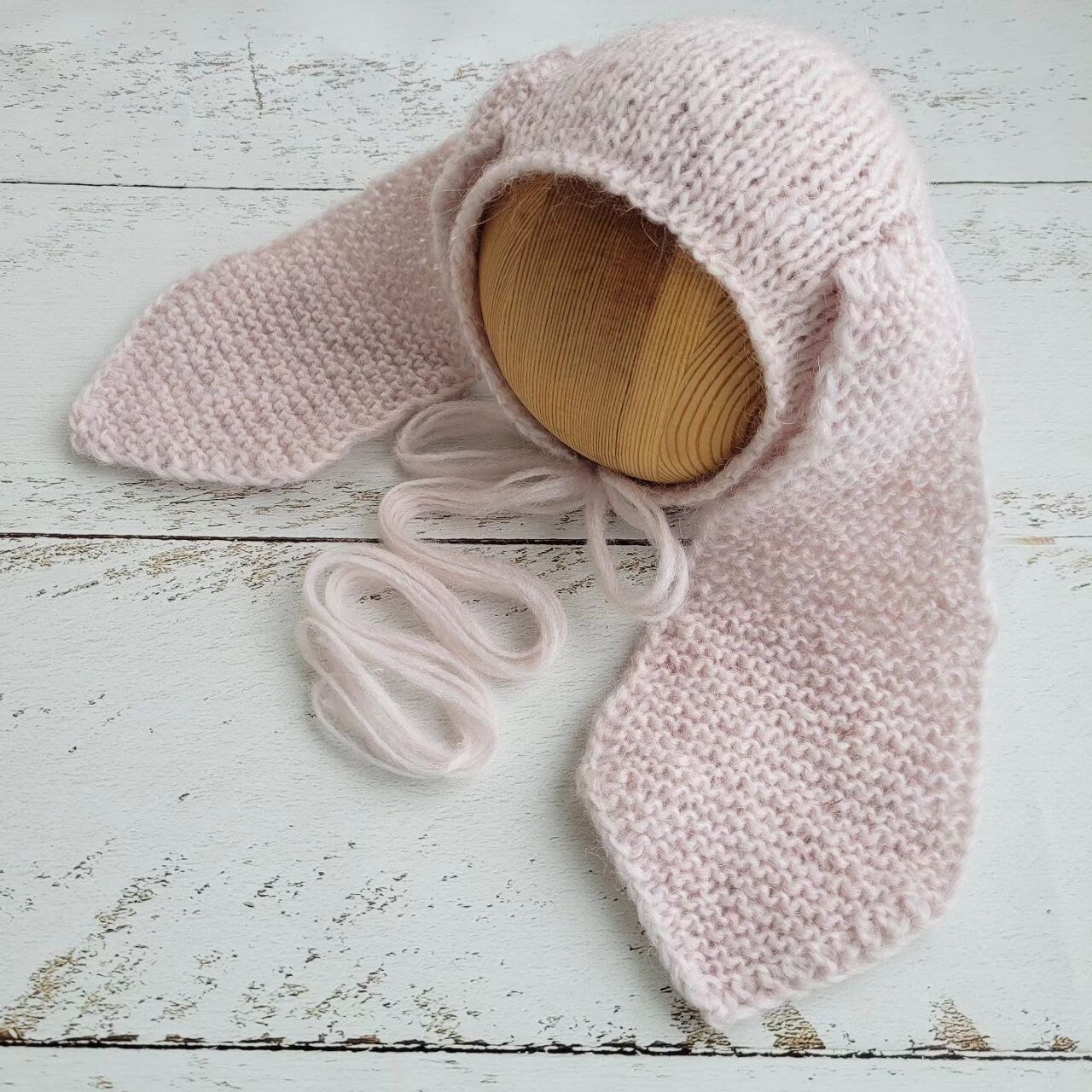 Knitted Bunny Bonnet: Newborn Photo Prop, Rabbit Outfit - Image 5