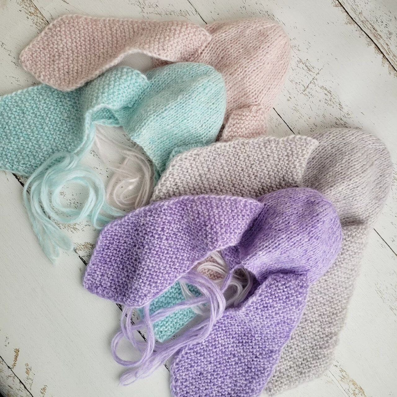 Knitted Bunny Bonnet: Newborn Photo Prop, Rabbit Outfit - Image 6