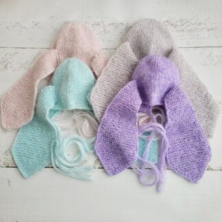 Knitted Bunny Bonnet: Newborn Photo Prop, Rabbit Outfit
