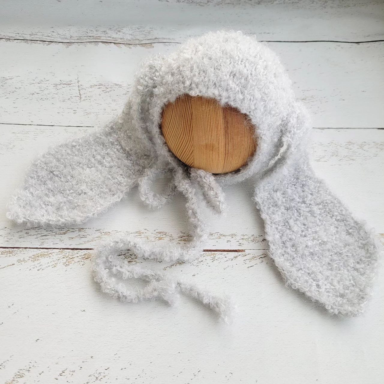 5 colors!!! Boucle Bunny bonnet, romper, Rabbit outfit/ Easter Newborn photo props - Image 2