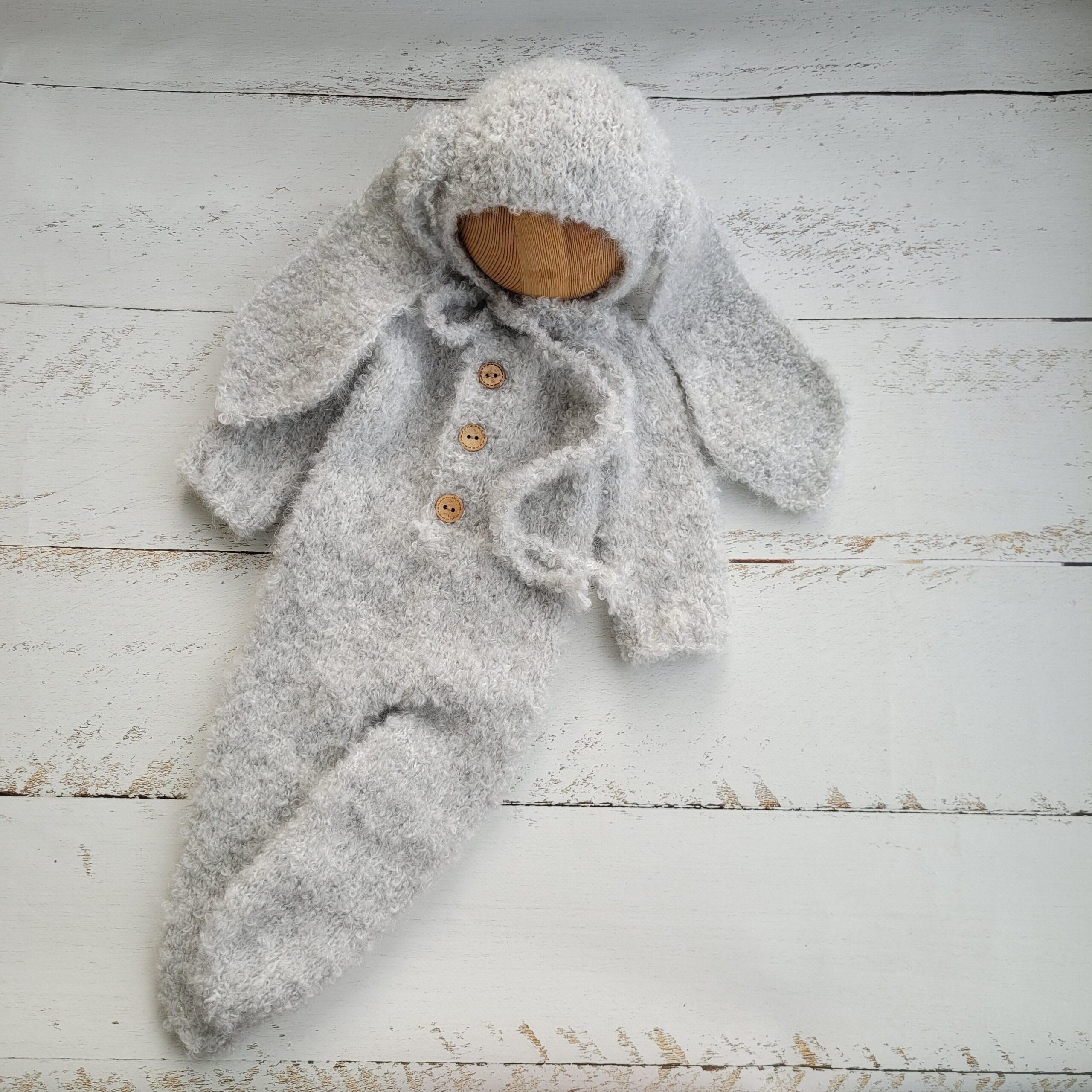 5 colors!!! Boucle Bunny bonnet, romper, Rabbit outfit/ Easter Newborn photo props - Image 8