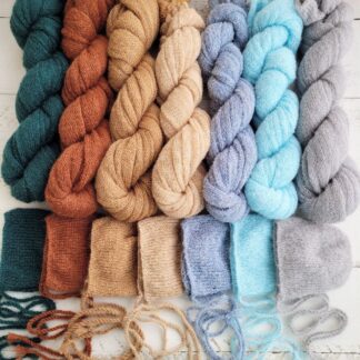 Fluffy Newborn Knitted Wrap and Bonnet, Boy girl photo props