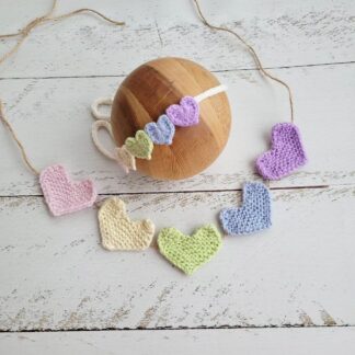 Rainbow Headband and Hearts/ Newborn photo props.