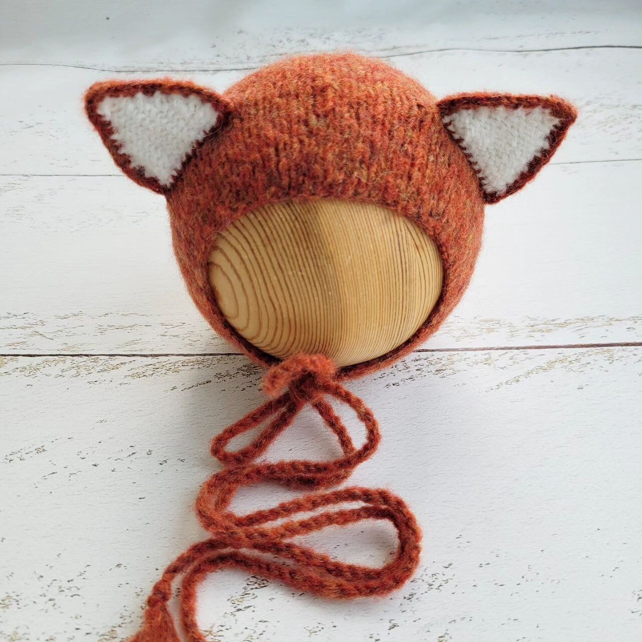 Newborn Fox and bonnet, Stuffed animal toy/ Newborn photo props - Image 3