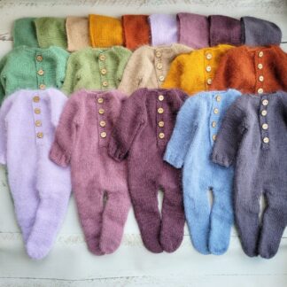 Fluffy newborn romper with bonnet/ Newborn photo props