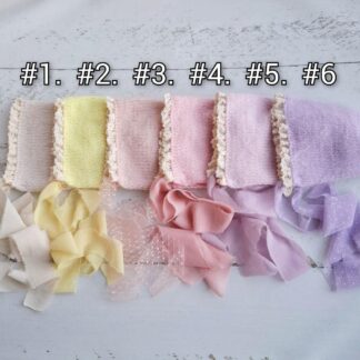 Bonnet with ribbons and lace/ Newborn photo props
