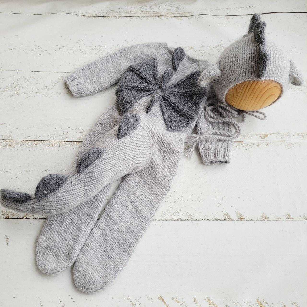 6 colors!!! Newborn Dragon hat and romper / Baby Photo props - Image 4