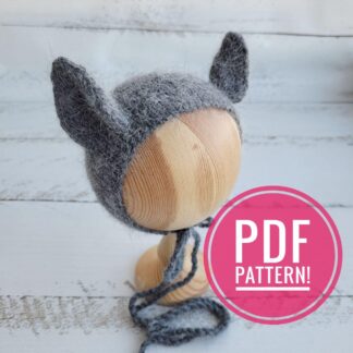 Bat Newborn Knitting Bonnet Pattern (PDF)
