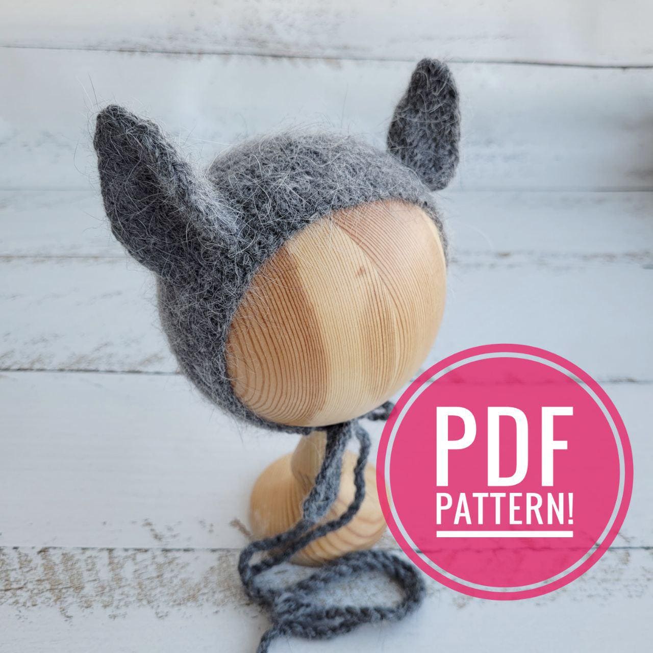 Bat Newborn Knitting Bonnet Pattern (PDF)