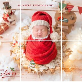 Santa newborn wrap, sleepy cap/ bonnet/ romper/ pillow/ Christmas Newborn photo props.