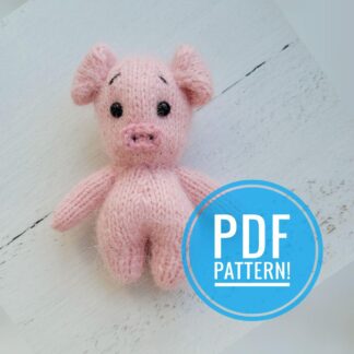 Knitted Pig Toy Pattern: Flat or Round Amigurumi (PDF)
