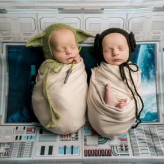 Green hat with ears and wrap/ Newborn photo props