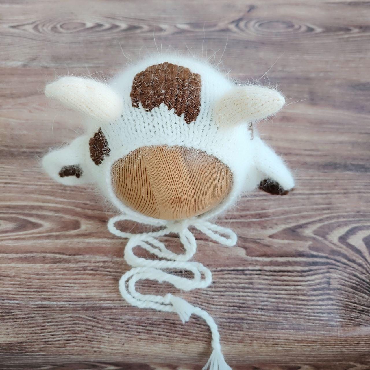 Newborn Goat and bonnet / Newborn photo props - Image 10