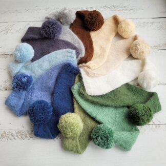 Fuzzy newborn sleepy cap. Newborn photo props.