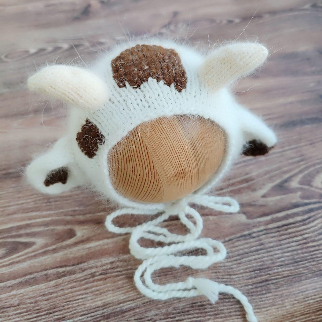 Newborn Goat and bonnet / Newborn photo props - Image 7