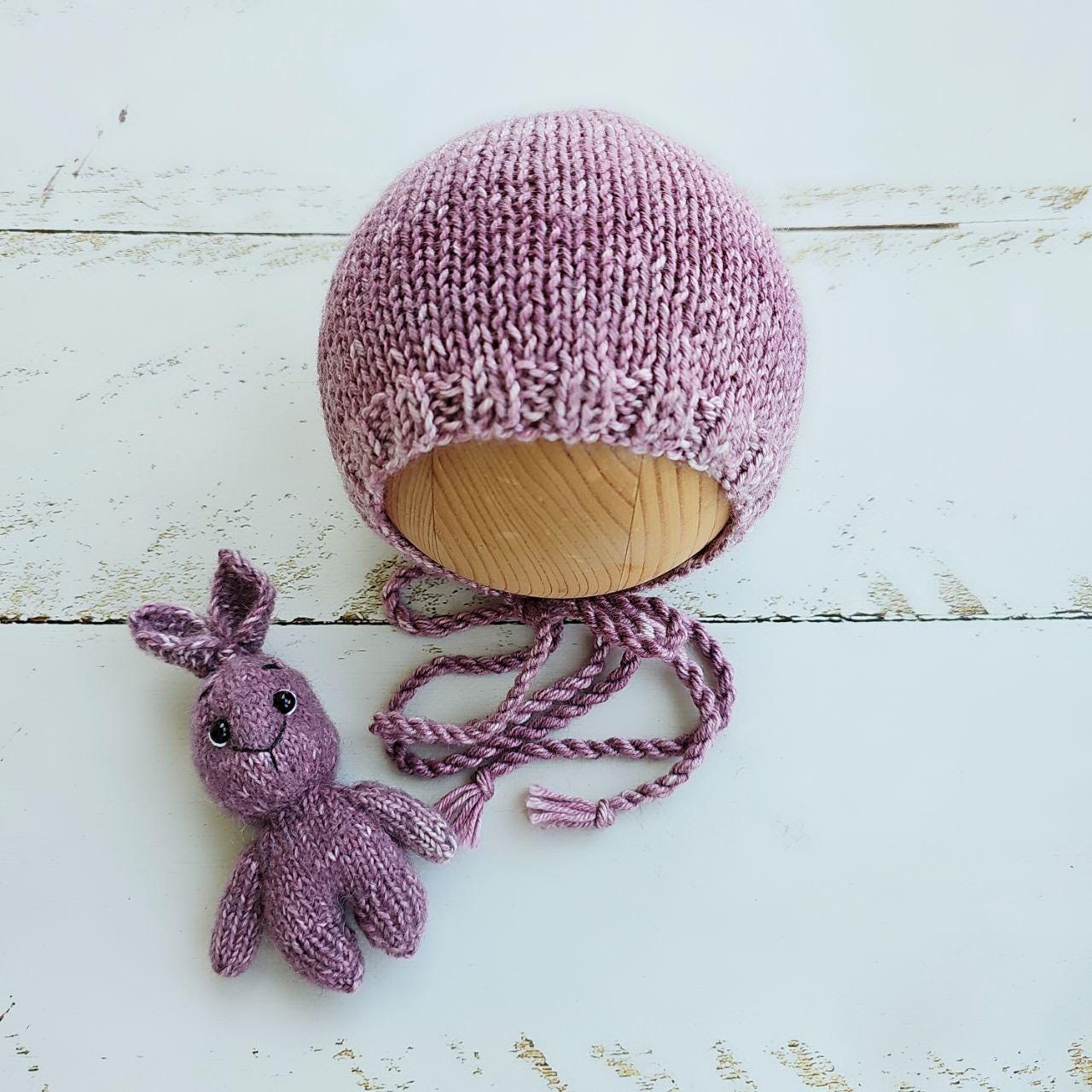Tiny knitted bunnies/ Stuffed toy / Newborn photo props - Image 4